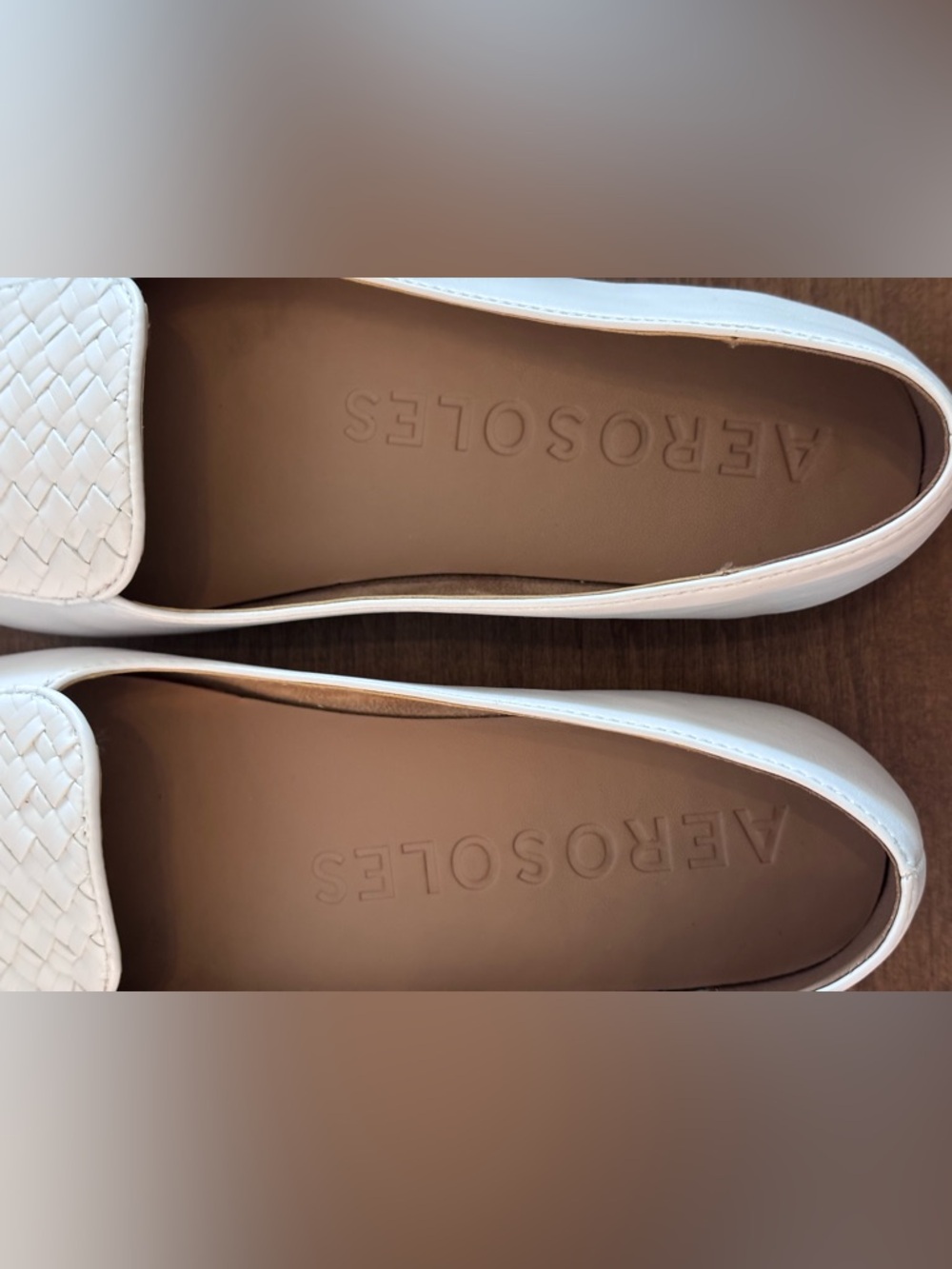 Women's Aerosoles Brielle White Woven Leather Loafers, size 8.5, No Box - Picture 8 of 16